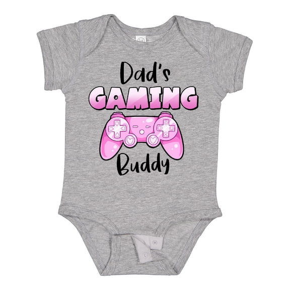 Inktastic Dad's Gaming Buddy Pink Controller Boys or Girls Baby Bodysuit