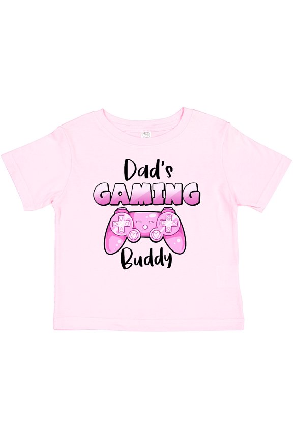Dad's Gaming Buddy- Pink Controller Boys or Girls Baby T-Shirt