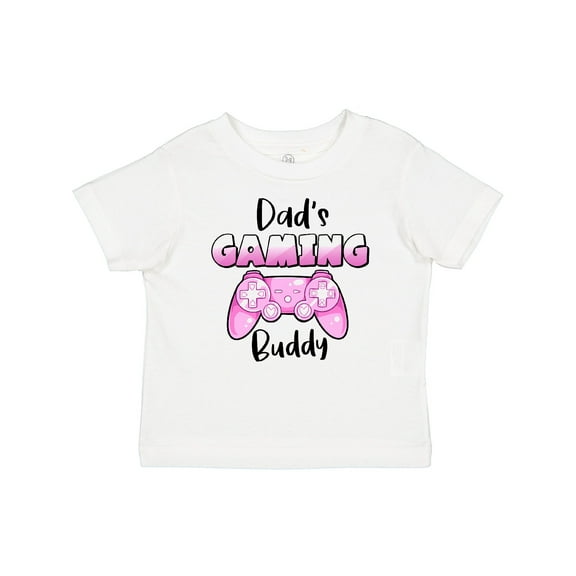 Inktastic Dad's Gaming Buddy- Pink Controller Boys or Girls Baby T-Shirt