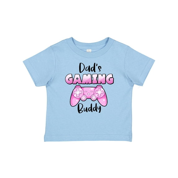 Inktastic Dad's Gaming Buddy- Pink Controller Boys or Girls Baby T-Shirt
