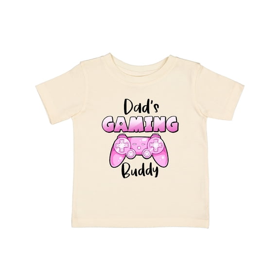 Inktastic Dad's Gaming Buddy- Pink Controller Boys or Girls Baby T-Shirt