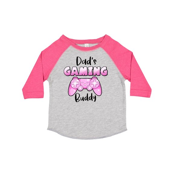 Inktastic Dad's Gaming Buddy- Pink Controller Boys or Girls Toddler T-Shirt
