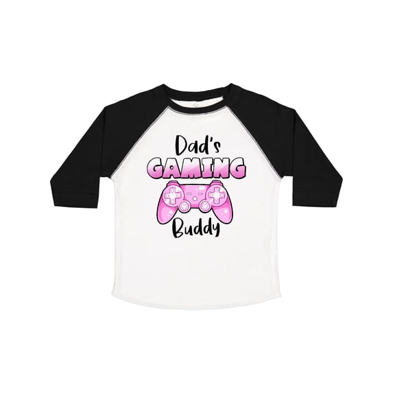 Inktastic Dad's Gaming Buddy- Pink Controller Boys or Girls Toddler T-Shirt