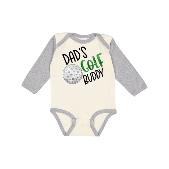 Inktastic Dad's Golf Buddy with Golf Ball Boys or Girls Long Sleeve Baby Bodysuit