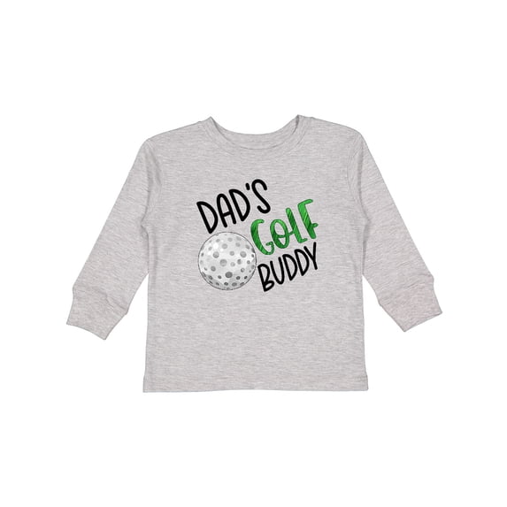 Inktastic Dad's Golf Buddy with Golf Ball Boys or Girls Long Sleeve Toddler T-Shirt
