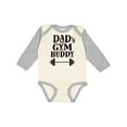 thumbnail image 1 of Inktastic Dad's Gym Buddy Childs Workout Boys or Girls Long Sleeve Baby Bodysuit, 1 of 5
