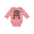 thumbnail image 1 of Inktastic Dad's Gym Buddy Childs Workout Boys or Girls Long Sleeve Baby Bodysuit, 1 of 5