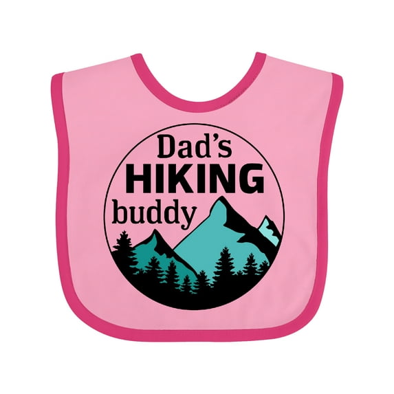 Inktastic Dad's Hiking Buddy with Mountains and Trees Boys or Girls Baby Bib