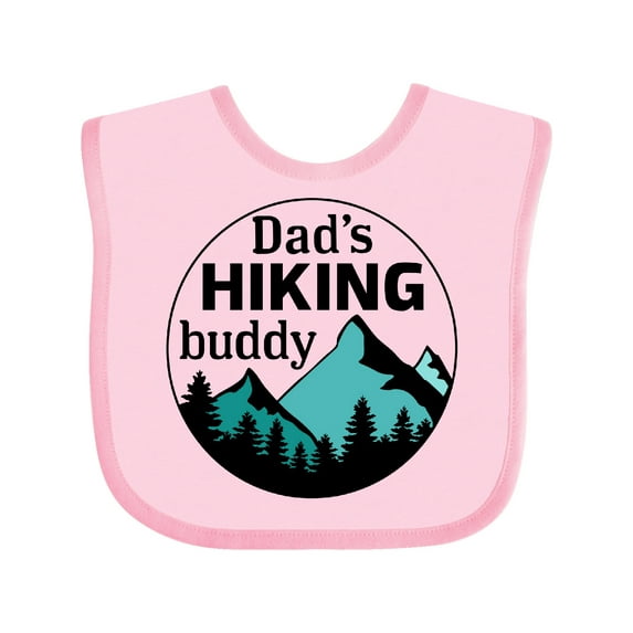 Inktastic Dad's Hiking Buddy with Mountains and Trees Boys or Girls Baby Bib