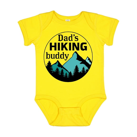 Inktastic Dad's Hiking Buddy with Mountains and Trees Boys or Girls Baby Bodysuit