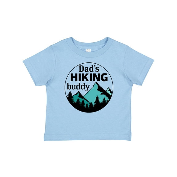 Inktastic Dad's Hiking Buddy with Mountains and Trees Boys or Girls Baby T-Shirt