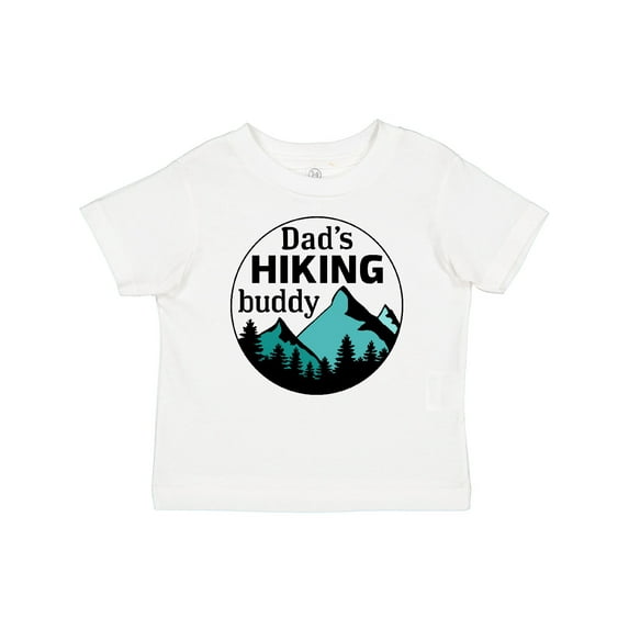 Inktastic Dad's Hiking Buddy with Mountains and Trees Boys or Girls Baby T-Shirt