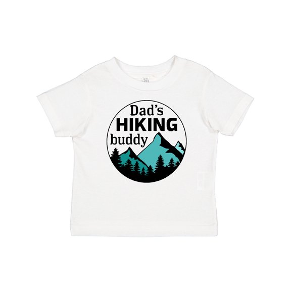Inktastic Dad's Hiking Buddy with Mountains and Trees Boys or Girls Baby T-Shirt