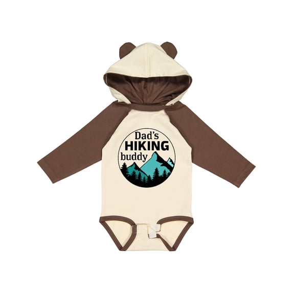 Inktastic Dad's Hiking Buddy with Mountains and Trees Boys or Girls Long Sleeve Baby Bodysuit