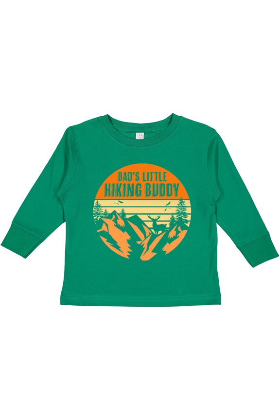 Dad's Little Hiking Buddy Boys or Girls Long Sleeve Toddler T-Shirt