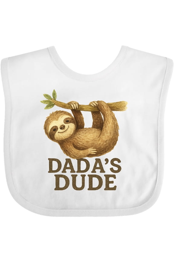 Dada's Dude Sloth Illustration Baby Boys Baby Bib