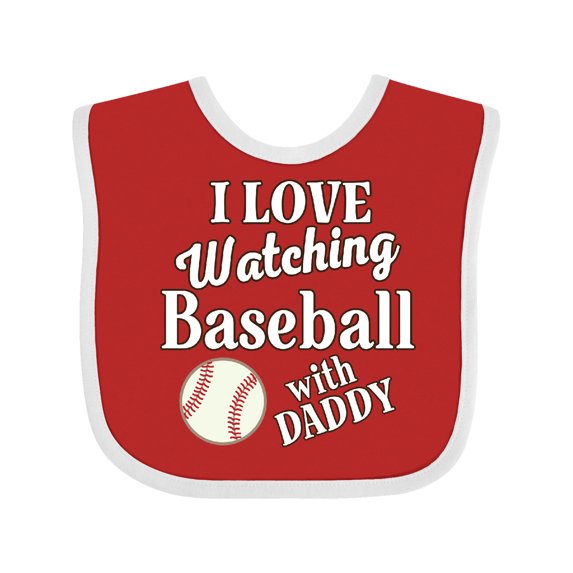 Inktastic Daddy Baseball Grandson Boys or Girls Baby Bib