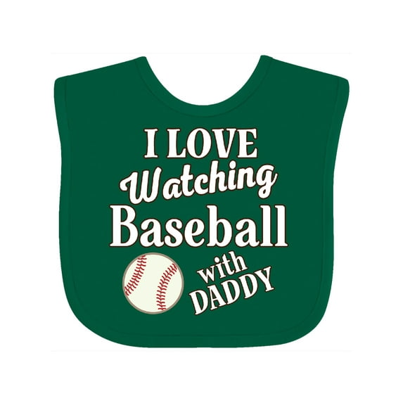 Inktastic Daddy Baseball Grandson Boys or Girls Baby Bib