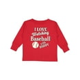 thumbnail image 1 of Inktastic Daddy Baseball Grandson Gift Boys or Girls Long Sleeve Toddler T-Shirt, 1 of 5
