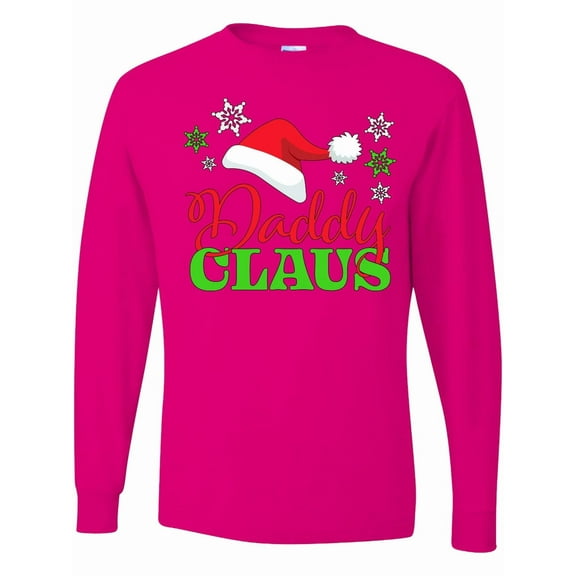Inktastic Daddy Claus with Christmas Santa Hat and Snowflakes Long Sleeve T-Shirt