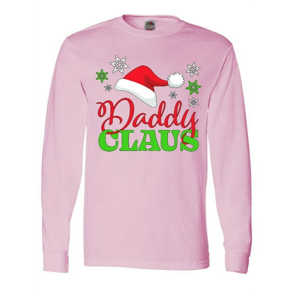 Inktastic Daddy Claus with Christmas Santa Hat and Snowflakes Long Sleeve T-Shirt