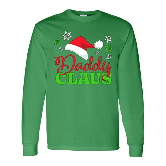 Inktastic Daddy Claus with Christmas Santa Hat and Snowflakes Long Sleeve T-Shirt