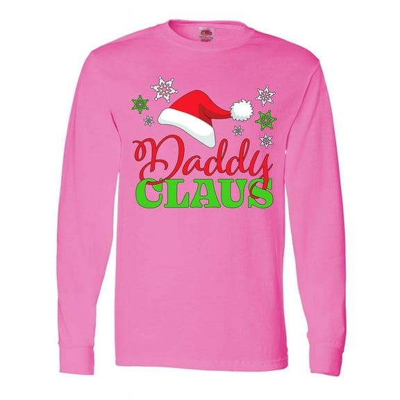 Inktastic Daddy Claus with Christmas Santa Hat and Snowflakes Long Sleeve T-Shirt