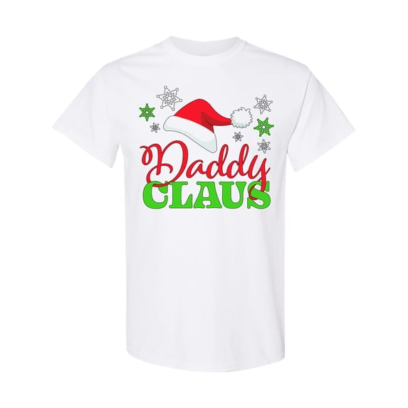 Inktastic Daddy Claus with Christmas Santa Hat and Snowflakes T-Shirt