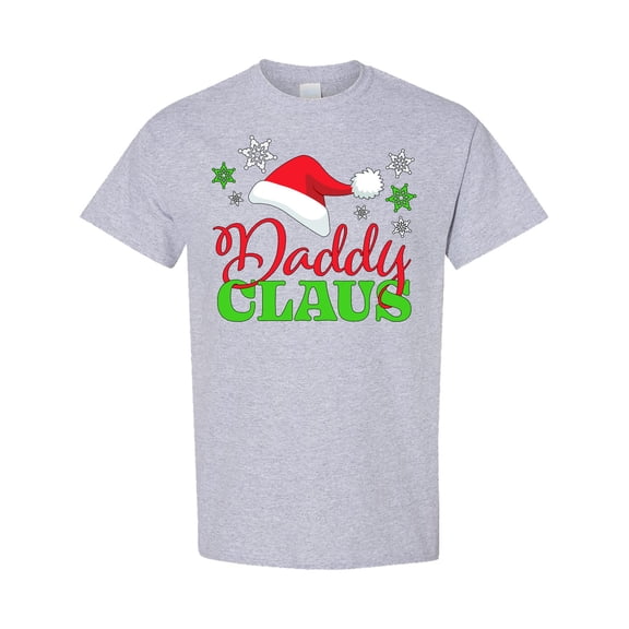 Inktastic Daddy Claus with Christmas Santa Hat and Snowflakes T-Shirt