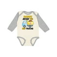thumbnail image 1 of Inktastic Daddy Drives The Big Trucks with Dump Truck Boys or Girls Long Sleeve Baby Bodysuit, 1 of 5