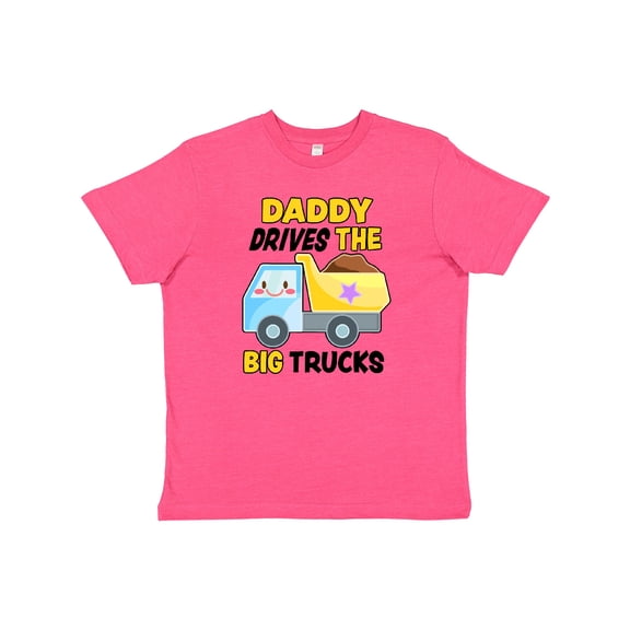 Inktastic Daddy Drives The Big Trucks with Dump Truck Youth T-Shirt