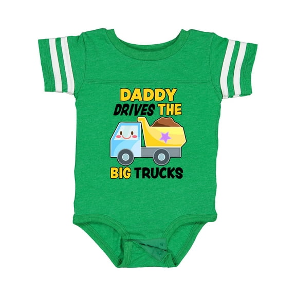 Inktastic Daddy Drives the Big Trucks with Dump Truck Boys or Girls Baby Bodysuit