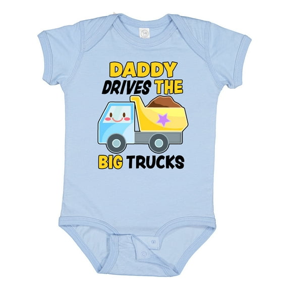 Inktastic Daddy Drives the Big Trucks with Dump Truck Boys or Girls Baby Bodysuit