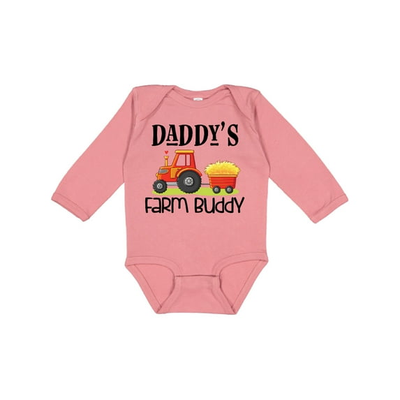 Inktastic Daddy Farm Buddy Cute Tractor Boys or Girls Long Sleeve Baby Bodysuit