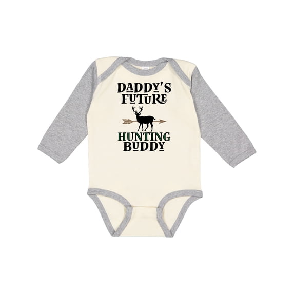 Inktastic Daddy Future Hunting Buddy Boys or Girls Long Sleeve Baby Bodysuit