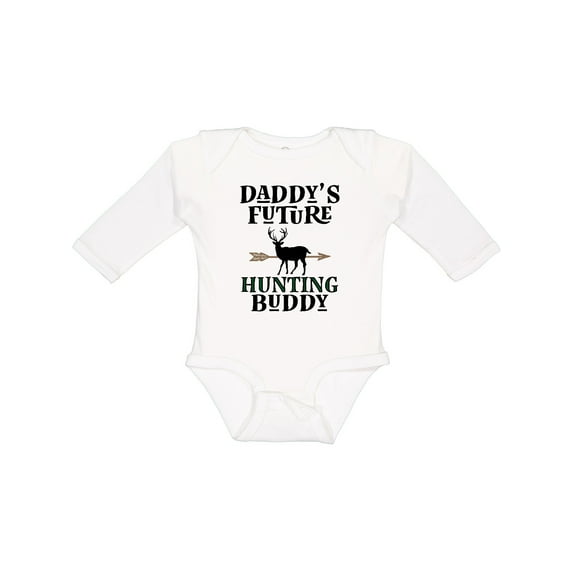 Inktastic Daddy Future Hunting Buddy Boys or Girls Long Sleeve Baby Bodysuit