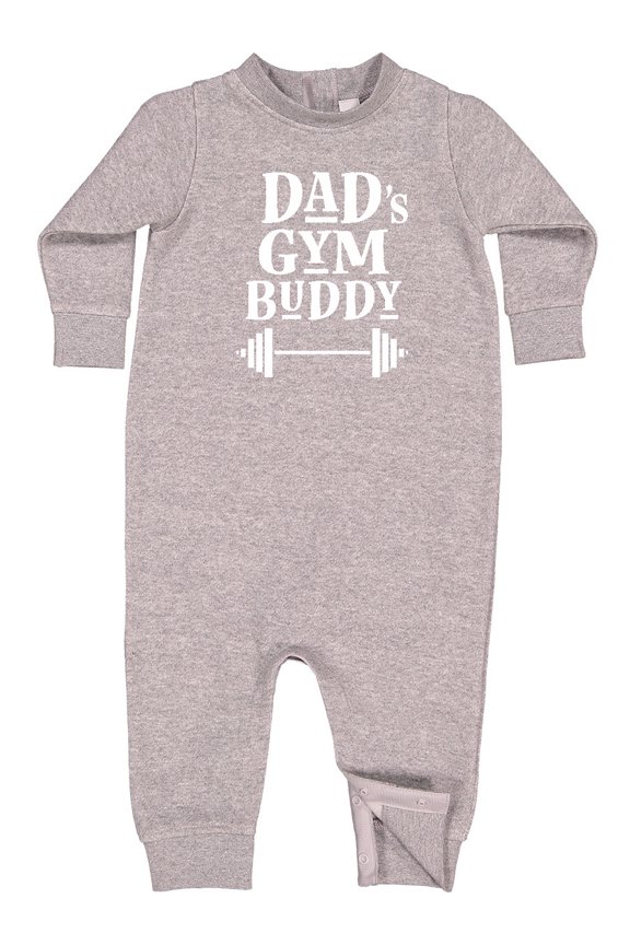 Daddy Gym Buddy Workout Fitness Baby Fleece Romper
