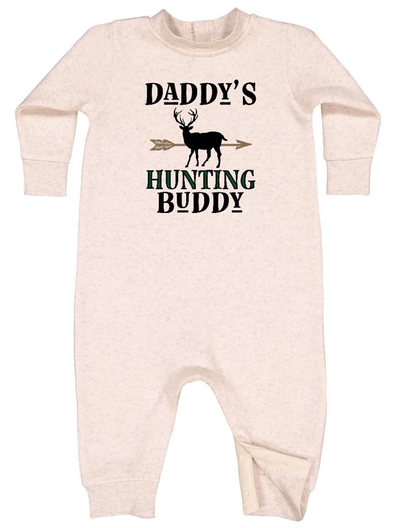 Daddy Hunting Buddy Bow Hunter Baby Fleece Romper