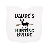 Inktastic Daddy Hunting Buddy Bow Hunter Baby Terry Cloth Bib
