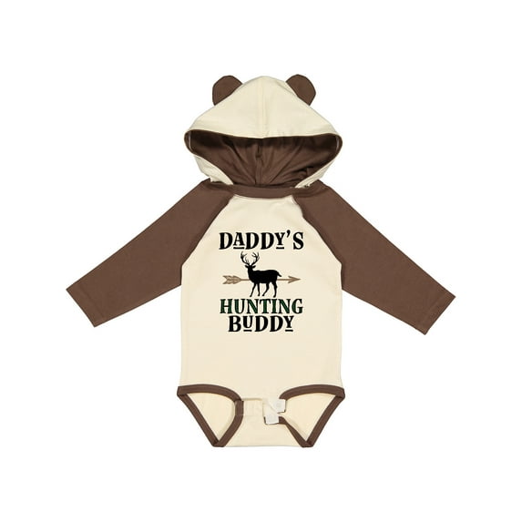Inktastic Daddy Hunting Buddy Bow Hunter Boys Long Sleeve Baby Bodysuit