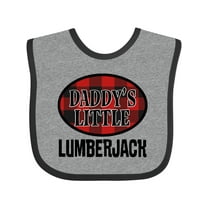 Inktastic Daddy Little Lumberjack Plaid Boys Baby Bib