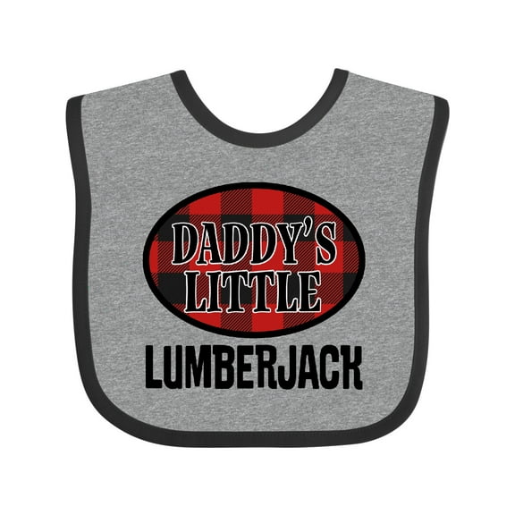 Inktastic Daddy Little Lumberjack Plaid Boys Baby Bib