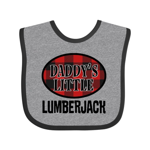 Inktastic Daddy Little Lumberjack Plaid Boys Baby Bib