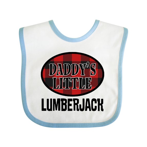 Inktastic Daddy Little Lumberjack Plaid Boys Baby Bib