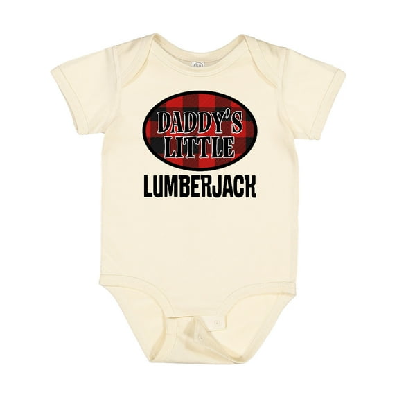 Inktastic Daddy Little Lumberjack Plaid Boys Baby Bodysuit