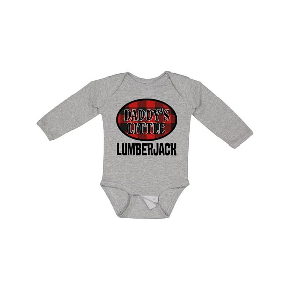 Inktastic Daddy Little Lumberjack Plaid Boys Long Sleeve Baby Bodysuit