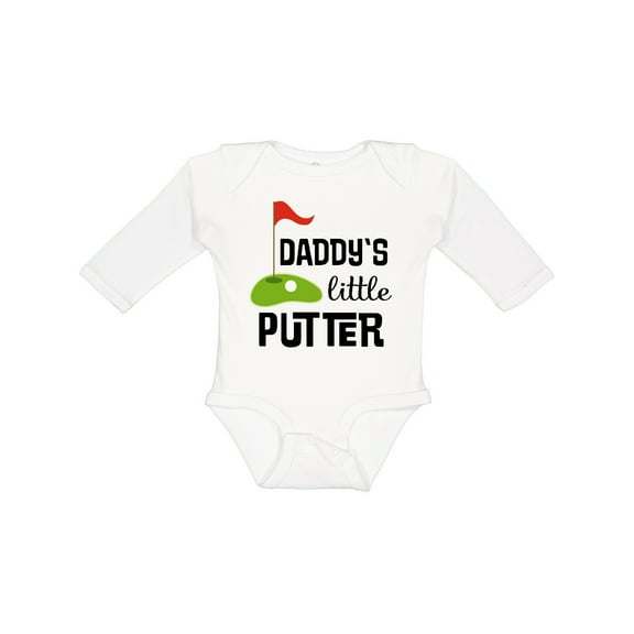 Inktastic Daddy Little Putter Mini Golf Boys or Girls Long Sleeve Baby Bodysuit