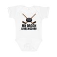 thumbnail image 1 of Inktastic Daddy Loves Hockey Sports Boys or Girls Baby Bodysuit, 1 of 5