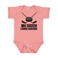 thumbnail image 1 of Inktastic Daddy Loves Hockey Sports Boys or Girls Baby Bodysuit, 1 of 5