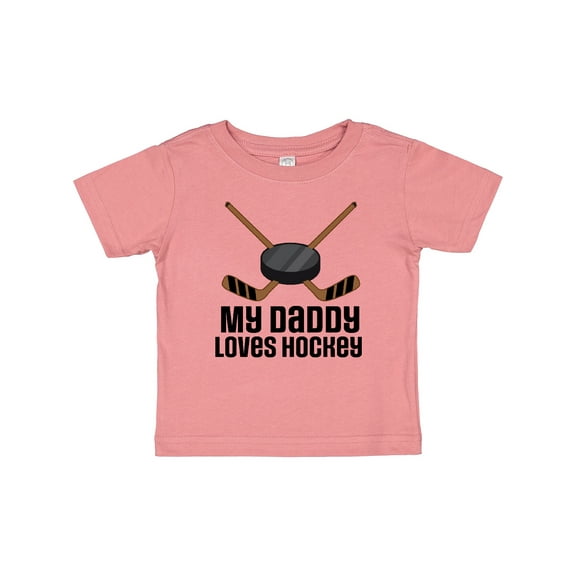Inktastic Daddy Loves Hockey Sports Boys or Girls Baby T-Shirt
